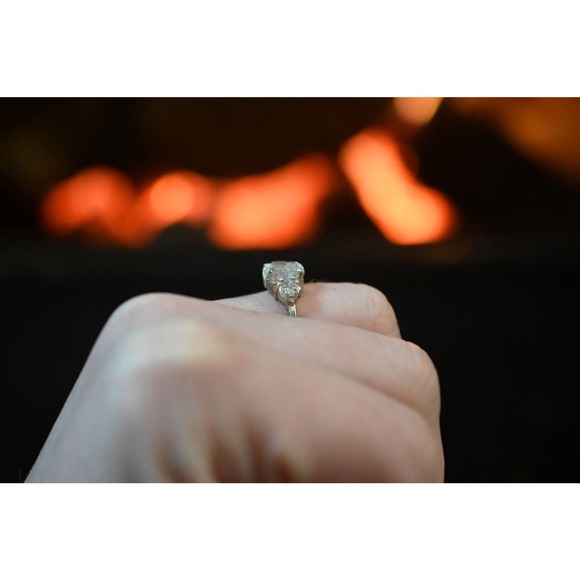 Raw Diamond Engagement Ring, Timeless Wedding Band, Classic Diamond Ring - Picture 9 of 10